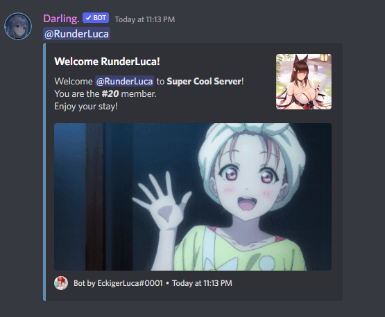 welcome embed